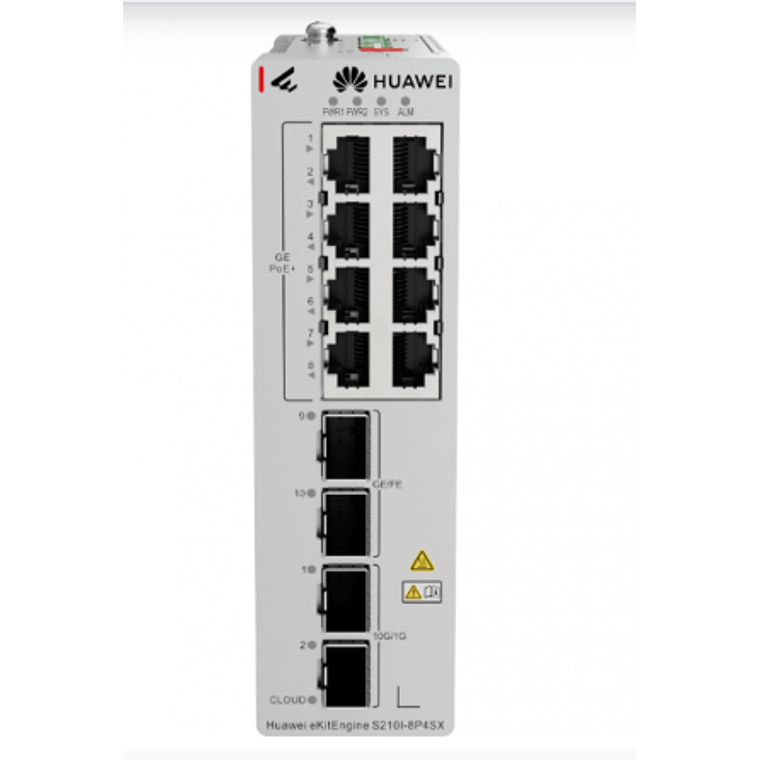 Switch Huawei eKit industrial 8 puertos PoE+ 10/100/1000Base-T 2 Puertos GE SFP 2 puertos 10GE SFP+ 220W de potencia  1
