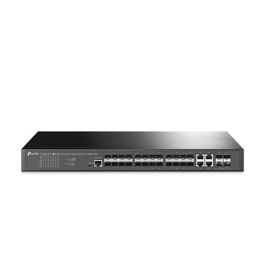 Switch Omada con 24 puertos SFP 4 puertos SFP+ capacidad de switching de 128Gbps