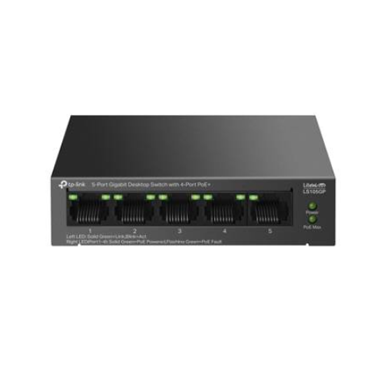 Switch Gigabit de sobremesa de 5 puertos con 4 puertos PoE+, TP-Link 1