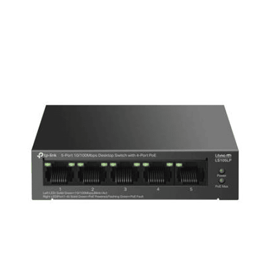 Switch de Sobremesa 10/100 Mbps de 5 Puertos con 4 Puertos PoE, TP-Link LS105LP