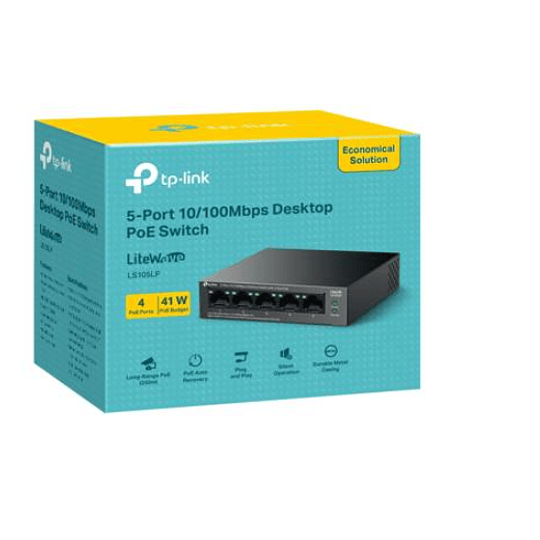 Switch de Sobremesa 10/100 Mbps de 5 Puertos con 4 Puertos PoE, TP-Link LS105LP