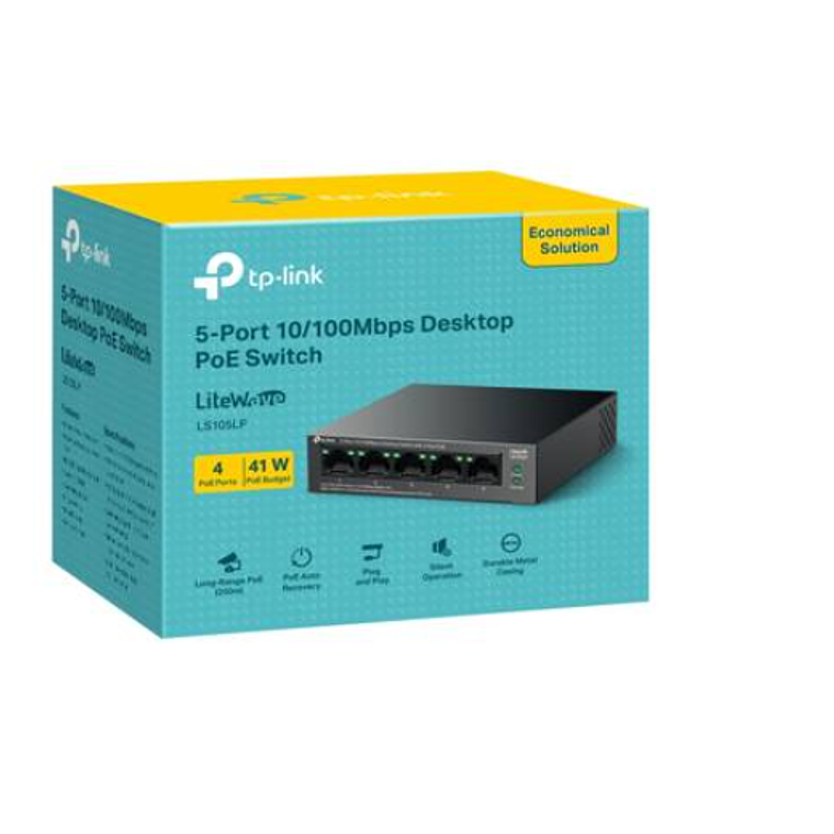 Switch de Sobremesa 10/100 Mbps de 5 Puertos con 4 Puertos PoE, TP-Link LS105LP 4
