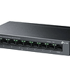 Switch de sobremesa de 9 puertos a 10/100 Mbps con 8 puertos PoE+
