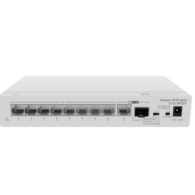 Switch Huawei eKit 8 puertos PoE+ 10/100/1000Base-T 1 Puertos 1GE SFP  2