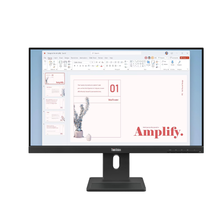 Monitor Lenovo ThinkVision E24-40 de 23.8” (IPS, Full HD, 100Hz, DP+HDMI+VGA, Vesa) 1