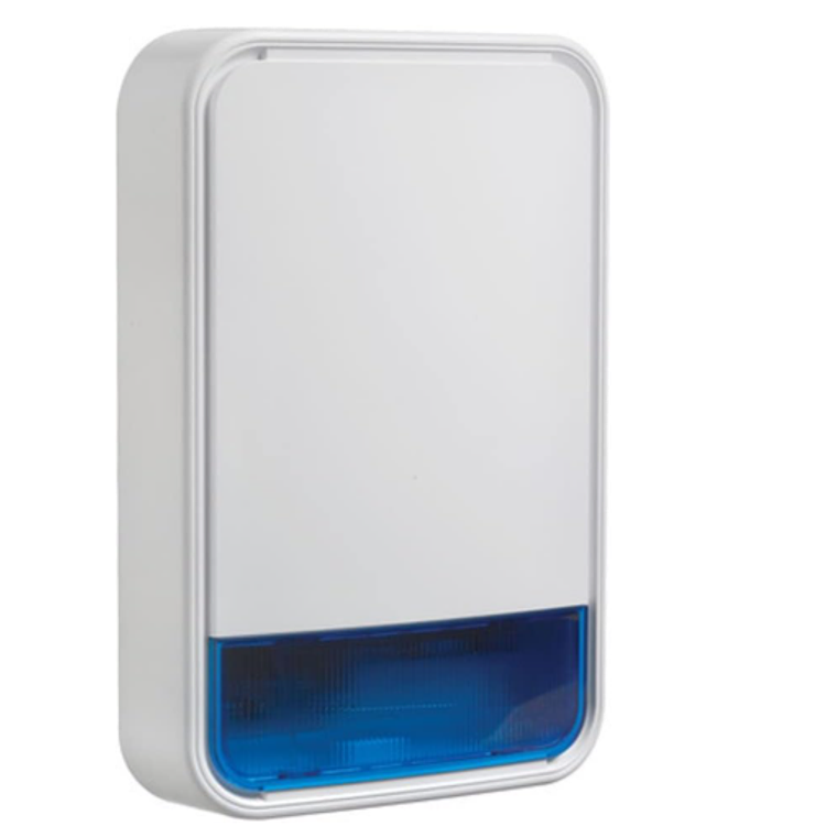 Sirena con luz espectroscópica Exterior 110 dB c/batería Inalámbrica Power G  3