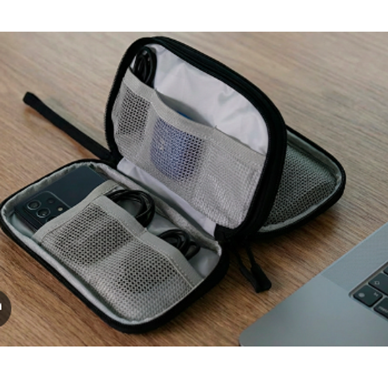 Estuche de Accesorios, doble compartimiento, resistente al agua, negro - Xtech XTB-060 2