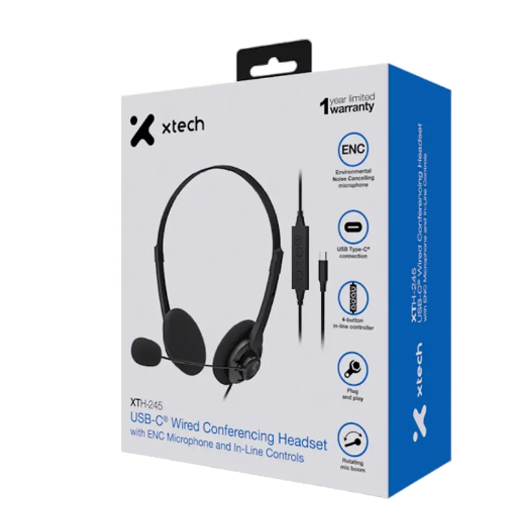 Audífonos USB-C con microfono - Xtech - XTH-245  2