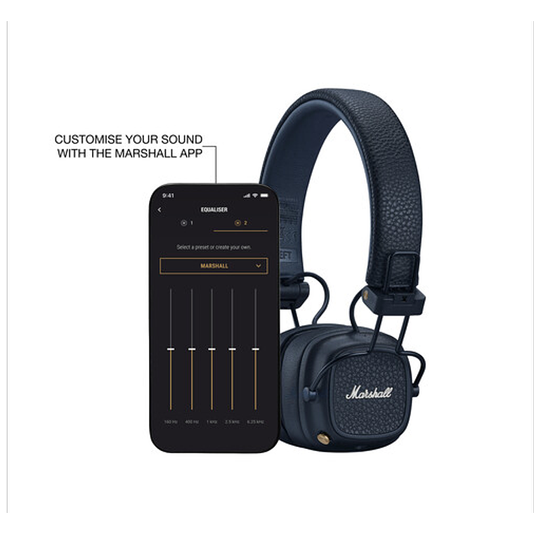 Audifono On Ear Wireless Major V Marshall azul medianoche 3