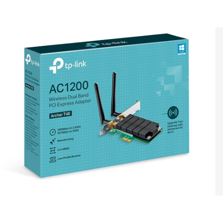 Adaptador PCIe TP-Link Archer T4E - Wi-Fi AC1200, Perfil Bajo, Doble Banda 6