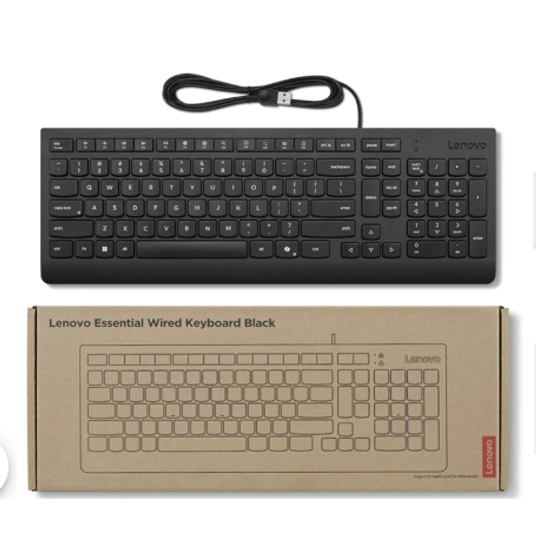 Teclado Cableado Lenovo - Ergonomic Design - Negro 3