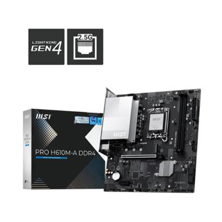 Placa Madre MSI PRO H610M-A DDR4, Socket LGA 1700, 2x DDR4, 1x M.2, 2.5GbE 5