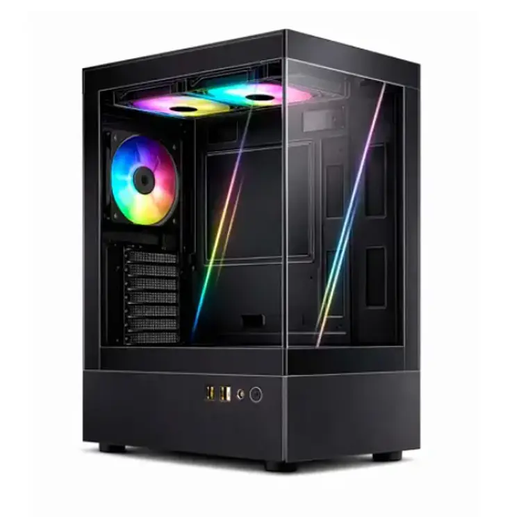 Gabinete EsGaming H60-BK (Micro-ATX, Vidrio Templado, 5 Ventiladores RGB) 1