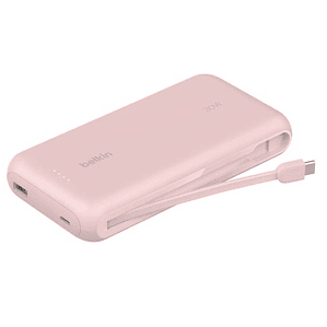 Bateria 20.000 mAh 30W PD con cable USB-C Belkin rosada