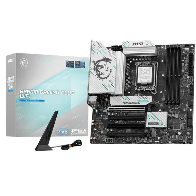 Placa Madre MSI B860M Gaming Plus WIFI Intel LGA 1851 4xDDR5 3xM.2 WiFi-7, 5G LAN, HDMI, Micro-ATX 3