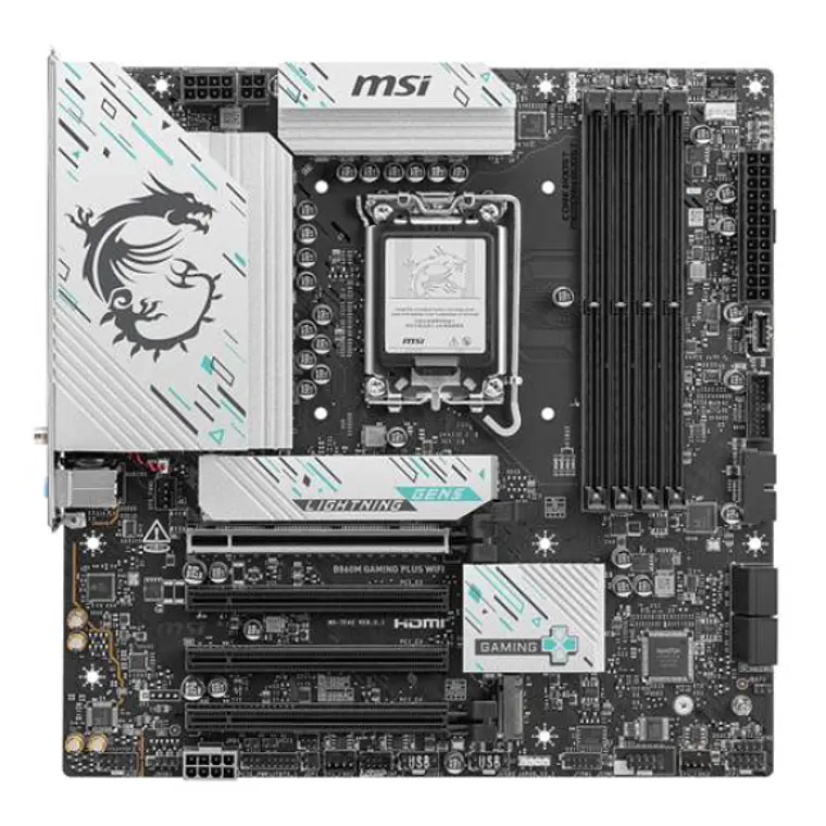 Placa Madre MSI B860M Gaming Plus WIFI Intel LGA 1851 4xDDR5 3xM.2 WiFi-7, 5G LAN, HDMI, Micro-ATX 4