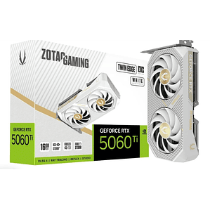 Tarjeta de Video ZOTAC RTX 5060 Ti Twin Edge OC White Edition de 16GB GDDR7