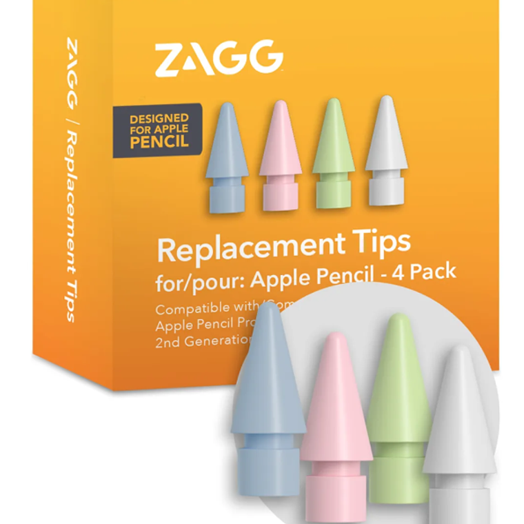 Puntas reemplazo 4 pack Apple Pencil Zagg colores 4