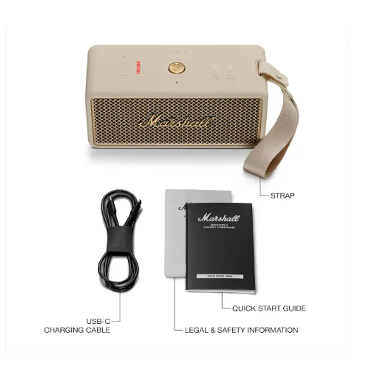Parlante portatil Middleton II Marshall crema 5