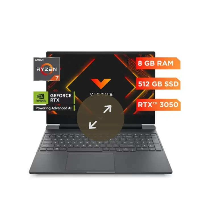 Notebook HP Gaming Victus 15-FB3018LA de 15.6“ (AMD Ryzen 7, 8GB Ram, 512GB SSD, Nvidia GeForce RTX 30350, Win11 Home) 2