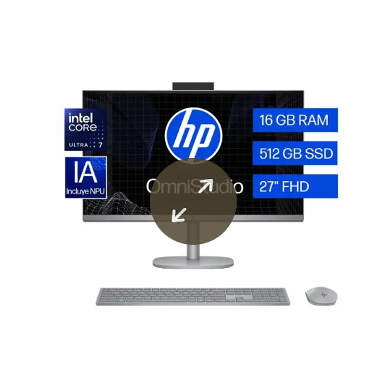All In One HP OmniStudio x 27-cs0272la de 27“ (Intel Ultra 7 155, 16GB Ram, 512GB SSD, Win11 Home) 1