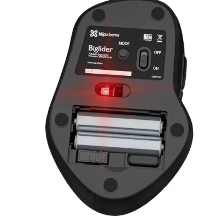 Mouse óptico inalámbrico ergonómico de 7 botones con receptores USB de 2,4 GHz (USB-A y USB-C®)- Klip Xtreme 5
