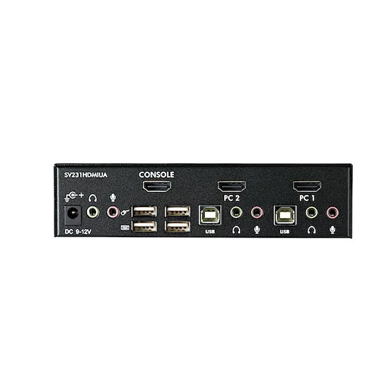 Conmutador Switch KVM 2 puertos HDMI con Hub Concentrador USB 2.0 Audio  4