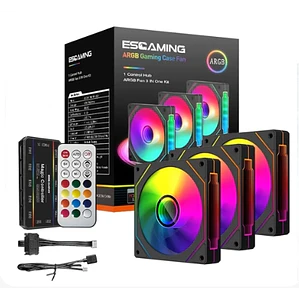 Set de Ventiladores Esgaming  -Negro