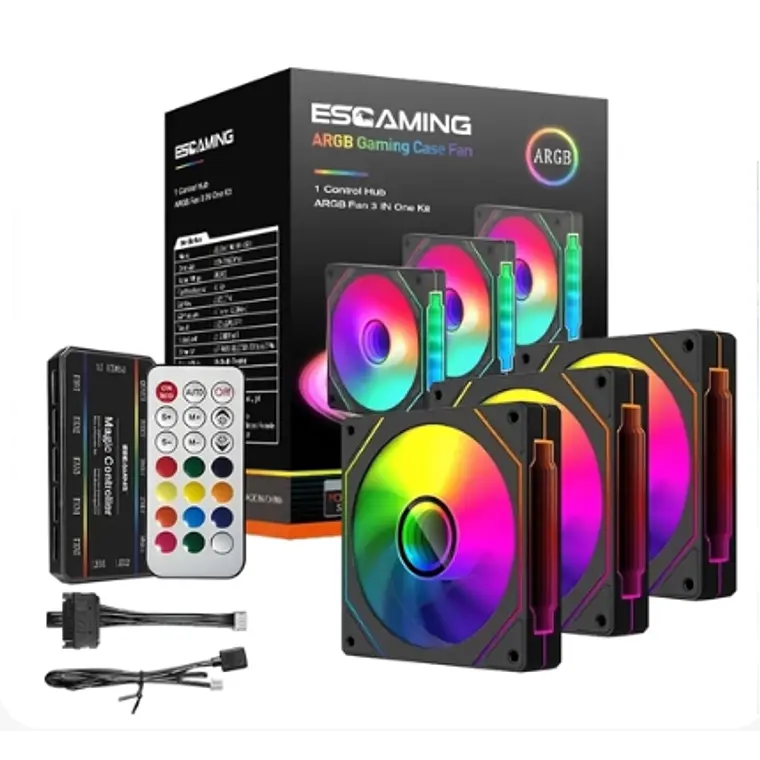 Set de Ventiladores Esgaming  -Negro 1