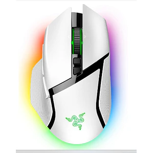 Mouse Razer Basilisk V3 pro, ergonómico, diestro, óptico, Bluetooth, 2.4 GHz - Blanco