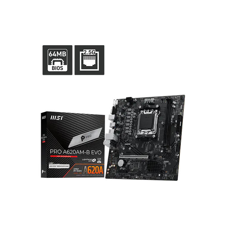 Placa Madre MSI PRO A620AM-B EVO (2x DDR5, AM5) 2