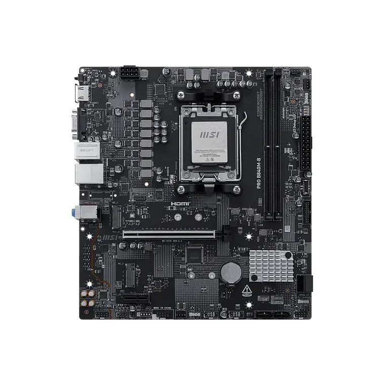 Placa Madre MSI PRO B840M-B (Micro ATX - AMD B840 PCIe 4.0 M.2, EZ PCIe Clip II, LAN 2.5G) 5
