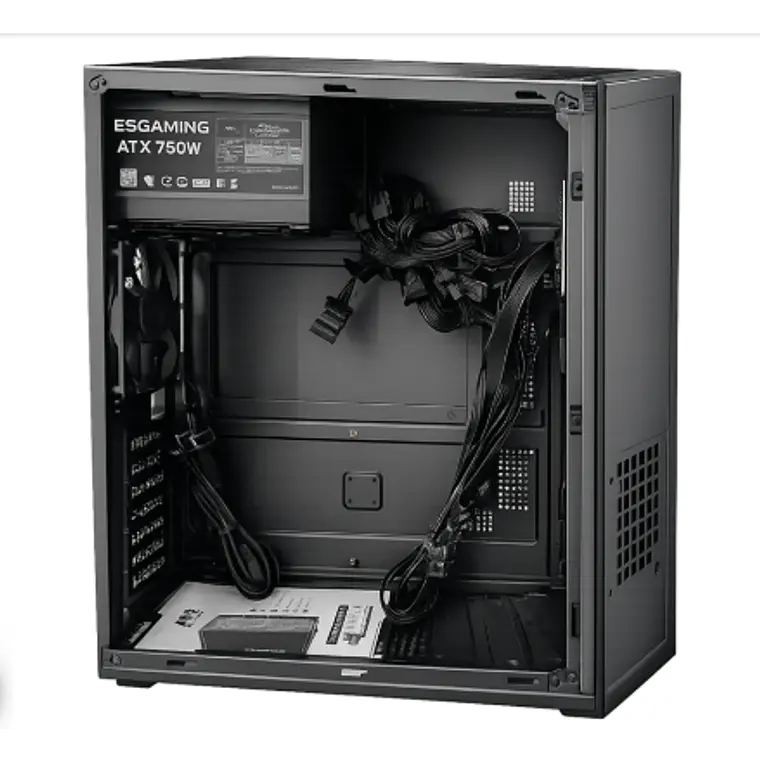 Gabinete EsGaming AX12 (ATX, USB-C, Fuente 750W, Negro) 4