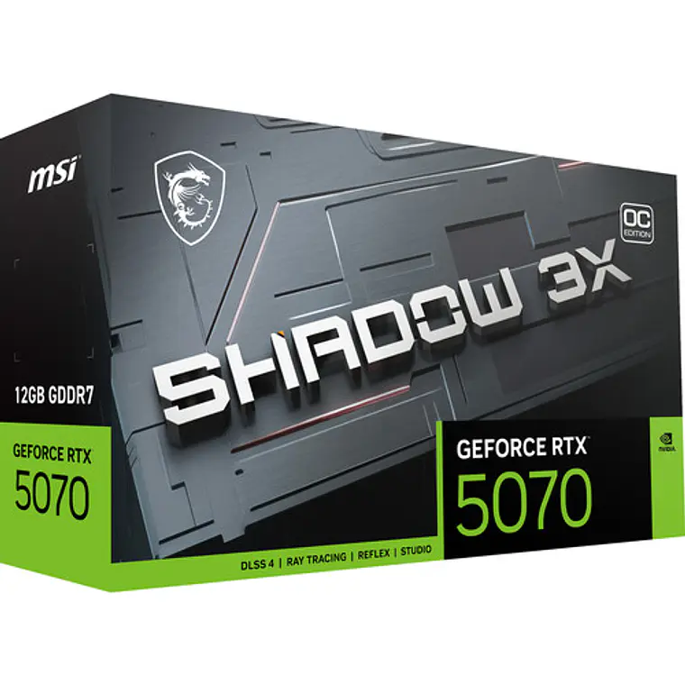 Tarjeta de Video MSI Nvidia GeForce RTX 5070 SHADOW 3X OC, 12GB GDDR7, 192-bit, PCI-e 5.0 9