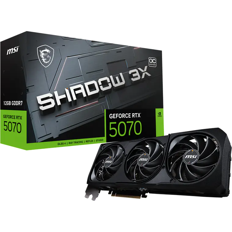 Tarjeta de Video MSI Nvidia GeForce RTX 5070 SHADOW 3X OC, 12GB GDDR7, 192-bit, PCI-e 5.0 1