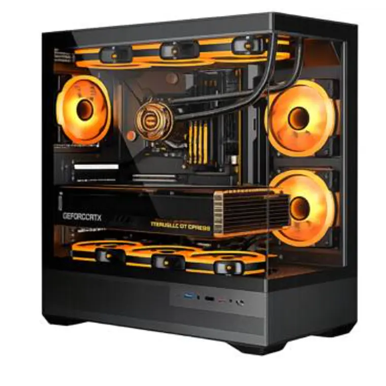 Gabinete Gamer Esgaming BK01, 6 Ventiladores ARGB, E-ATX, ATX, m-ATX, ITX, Negro 1