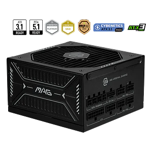 Fuente de Poder 850W MSI MAG A850GLS PCIE5 80+ Gold Modular
