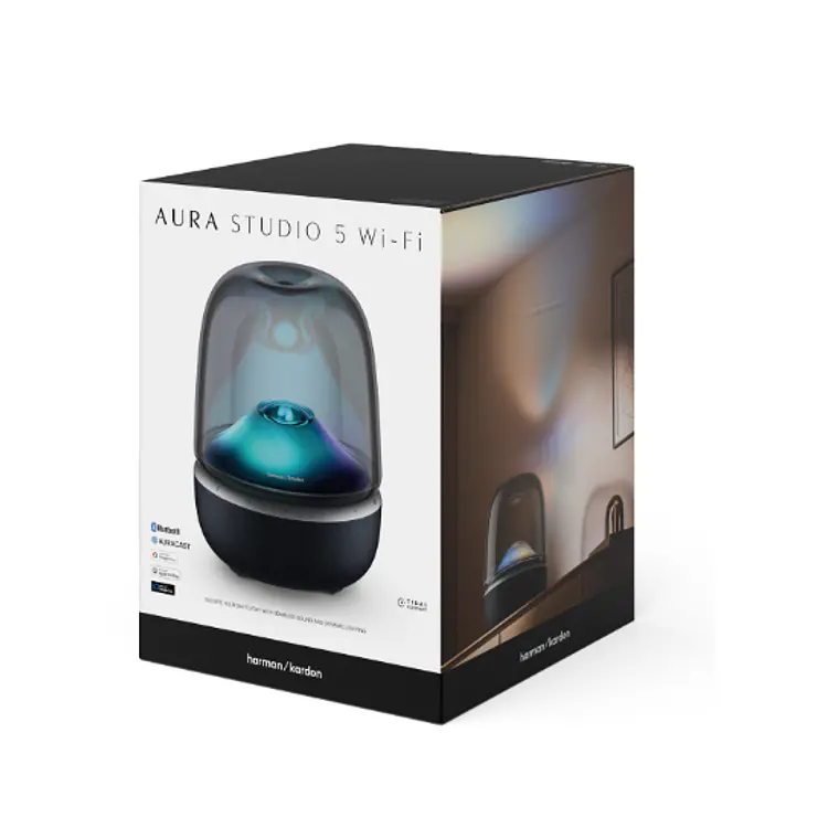 Parlante Inalámbrico Harman Kardon Aura Studio 5, iluminación RGB, Negro 3