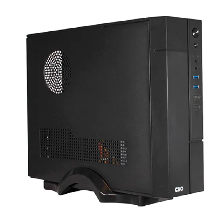 Gabinete Clio S609 Micro ATX con Fuente 500W, USB 3.0, Tipo-C 3.1, Slim Case, Negro 2