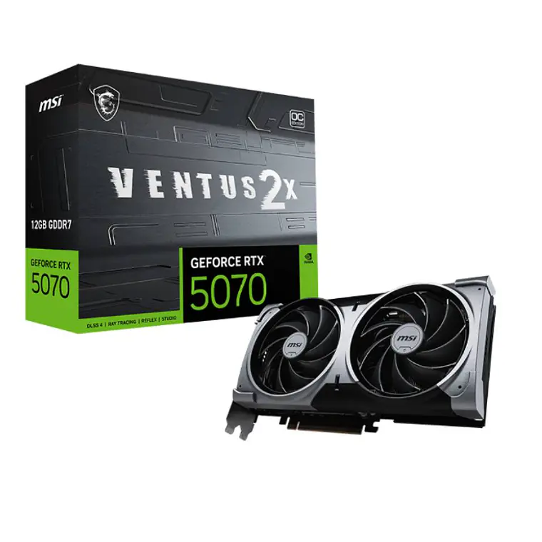 Tarjeta de Video MSI NVIDIA GeForce RTX 5070 Ventus 2X OC 12GB GDDR7 28 Gbps 192-bit PCIe 5.0 1