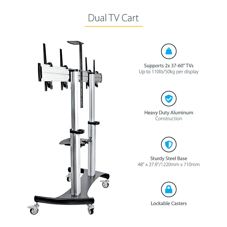Carrito para Dos TV de 37 a 60 Pulgadas - hasta 50kg 4