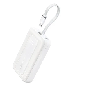Power Bank Anker 20000mAh 30W USB-C cable integrado blanco carga rápida portátil- Blanco