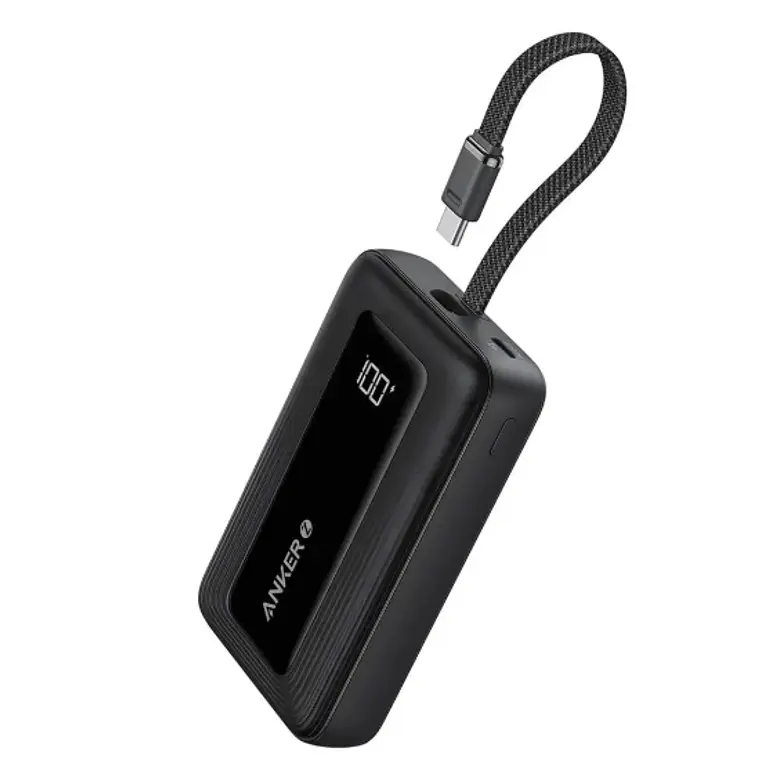 Power Bank Anker 20000mAh 30W USB-C cable integrado negro carga rápida portátil - Negro 1