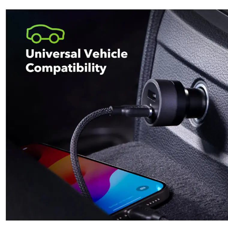 Cargador de auto USB-C/USB-A 42W - Mophie Negro 3