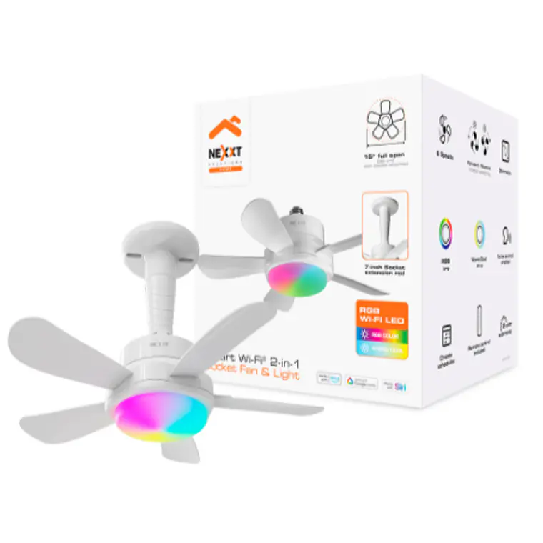 Ventilador de Techo Inteligente 2 en 1, LED RGB, Wi-Fi, Alexa, Google, Siri 1