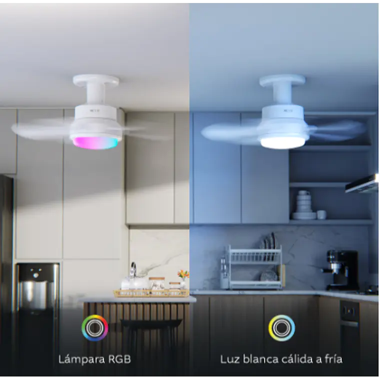 Ventilador de Techo Inteligente 2 en 1, LED RGB, Wi-Fi, Alexa, Google, Siri 3