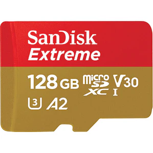 Tarjeta MicroSDXC 128GB SanDisk Extreme A2 / Video Class V30 / UHS-I U3 / Class10 