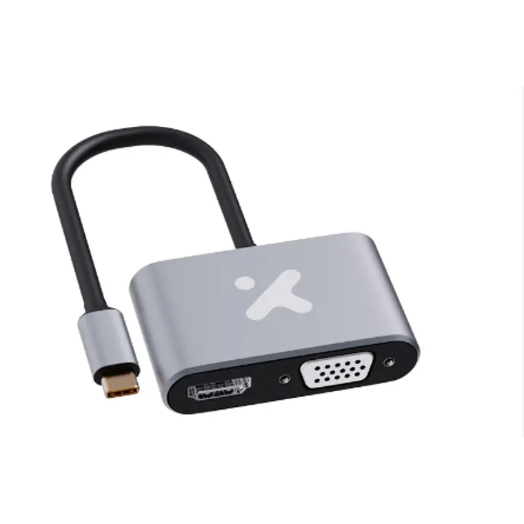 Adaptador Multipuerto Xtech XTC-542, USB-C a HDMI y VGA, Aluminio 1