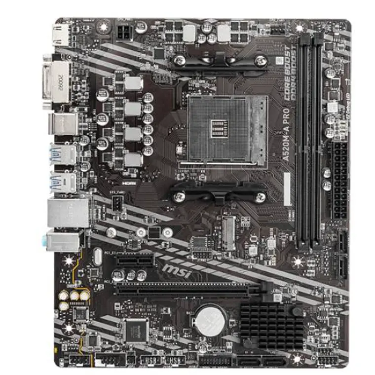 Placa Madre MSI A520M-A PRO Socket AMD AM4 DDR4 Micro-ATX para Ryzen 3000 y PCs Eficientes 2
