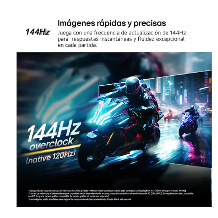 Monitor Gaming LG UltraGear de 24“, IPS, FHD, 144Hz 6